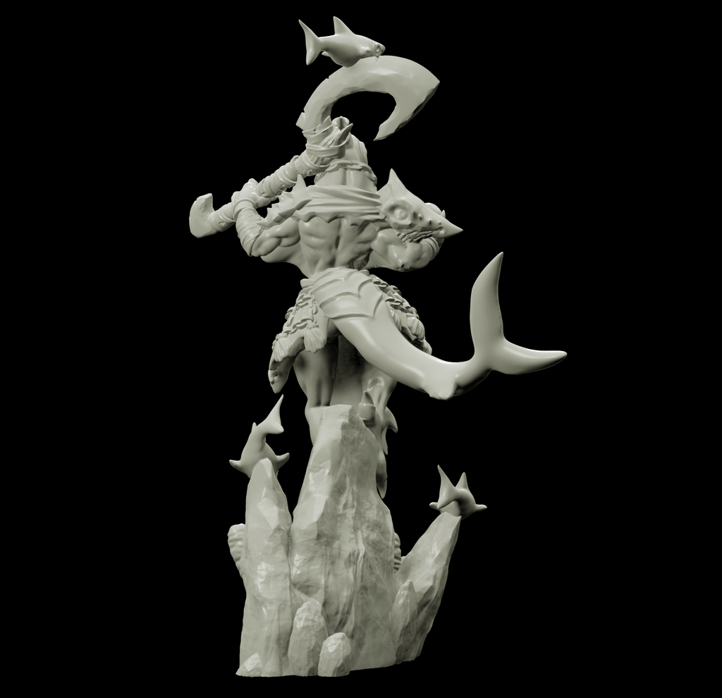 3D Printed Bestiary Vol. 4 Nafarrate - Ephyra Lady Shark 32mm Ragnarok D&D