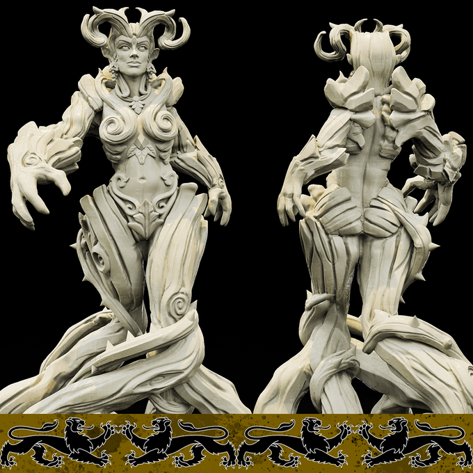 3D Printed Bestiary Vol. 4 Nafarrate - Gaia 32mm Ragnarok D&D