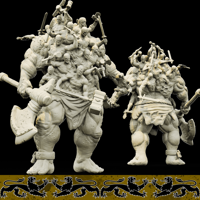 3D Printed Bestiary Vol. 4 Nafarrate - Hecatoncheires Giant 32mm Ragnarok D&D