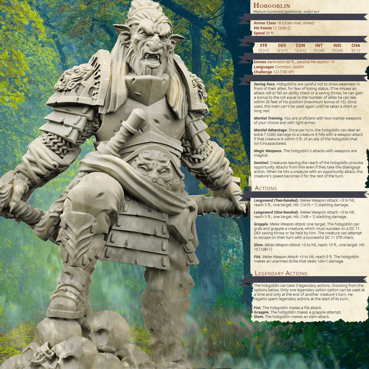 3D Printed Bestiary Vol. 4 Nafarrate - Hobgoblin 32mm Ragnarok D&D