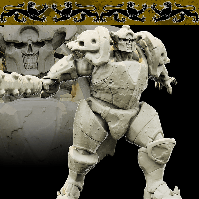 3D Printed Bestiary Vol. 4 Nafarrate - Juggernaut 32mm Ragnarok D&D