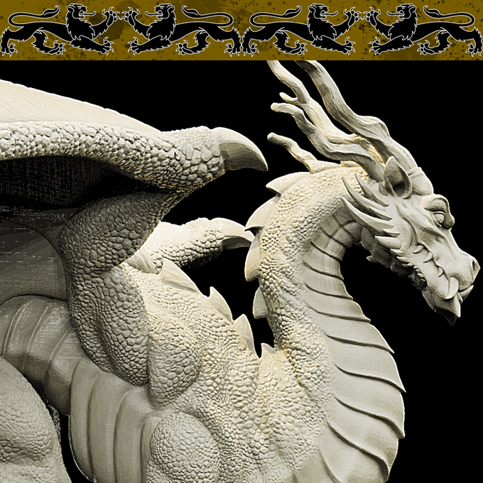 3D Printed Bestiary Vol. 4 Nafarrate - Kaesin Green Dragon 32mm Ragnarok D&D