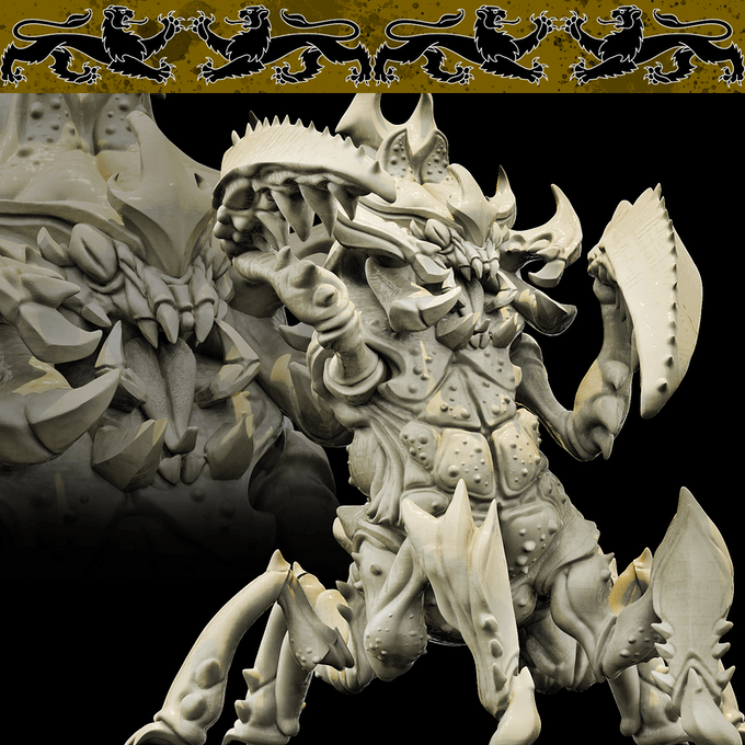 3D Printed Bestiary Vol. 4 Nafarrate - Khepri Demon Fiend 32mm Ragnarok D&D
