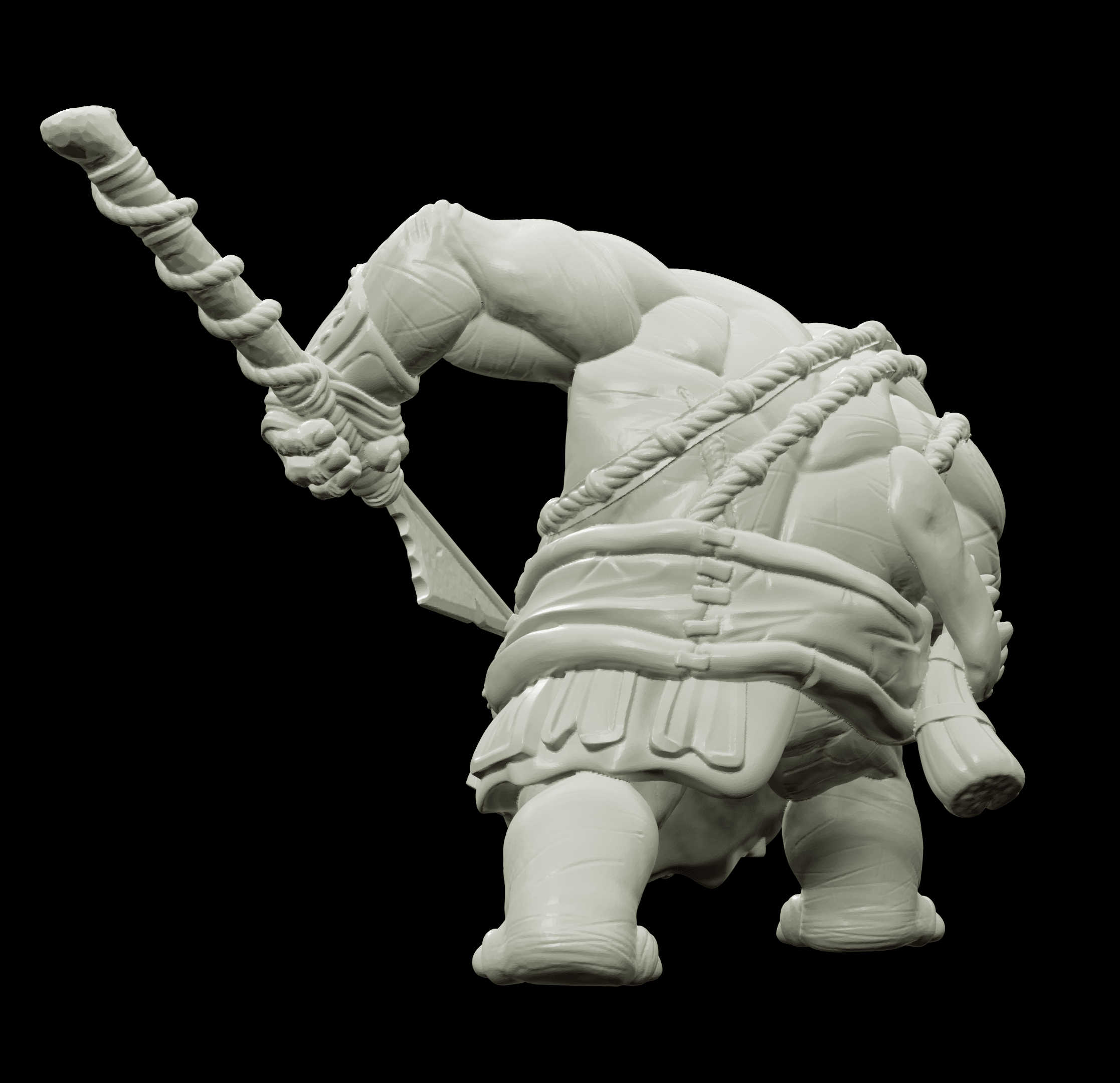 3D Printed Bestiary Vol. 4 Nafarrate - Kiboko Hippo Man 32mm Ragnarok D&D