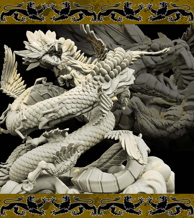 3D Printed Bestiary Vol. 4 Nafarrate - Kukulkan Sea Serpent 32mm Ragnarok D&D