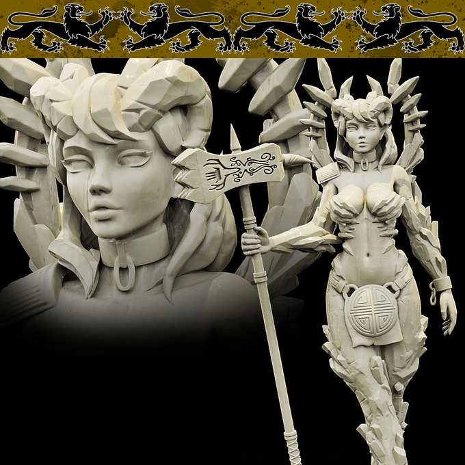 3D Printed Bestiary Vol. 4 Nafarrate - Laufrey Cambion Fiend 32mm Ragnarok D&D