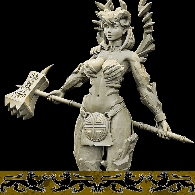 3D Printed Bestiary Vol. 4 Nafarrate - Laufrey Cambion Fiend 32mm Ragnarok D&D