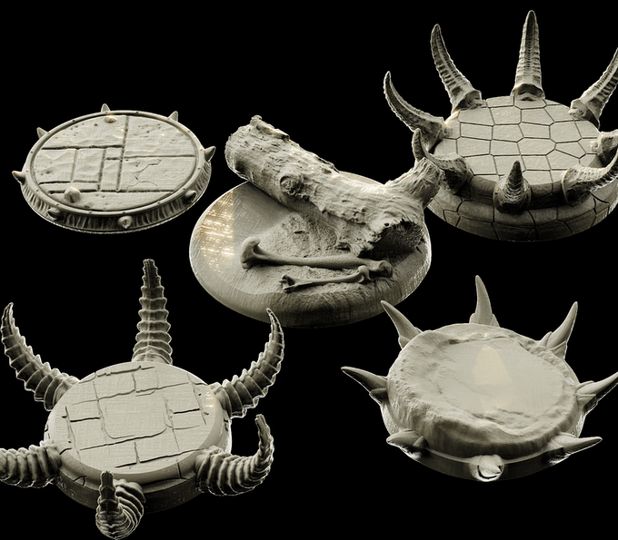 3D Printed Bestiary Vol. 4 Nafarrate Monster Round Bases Set 25 28 32 35mm D&D