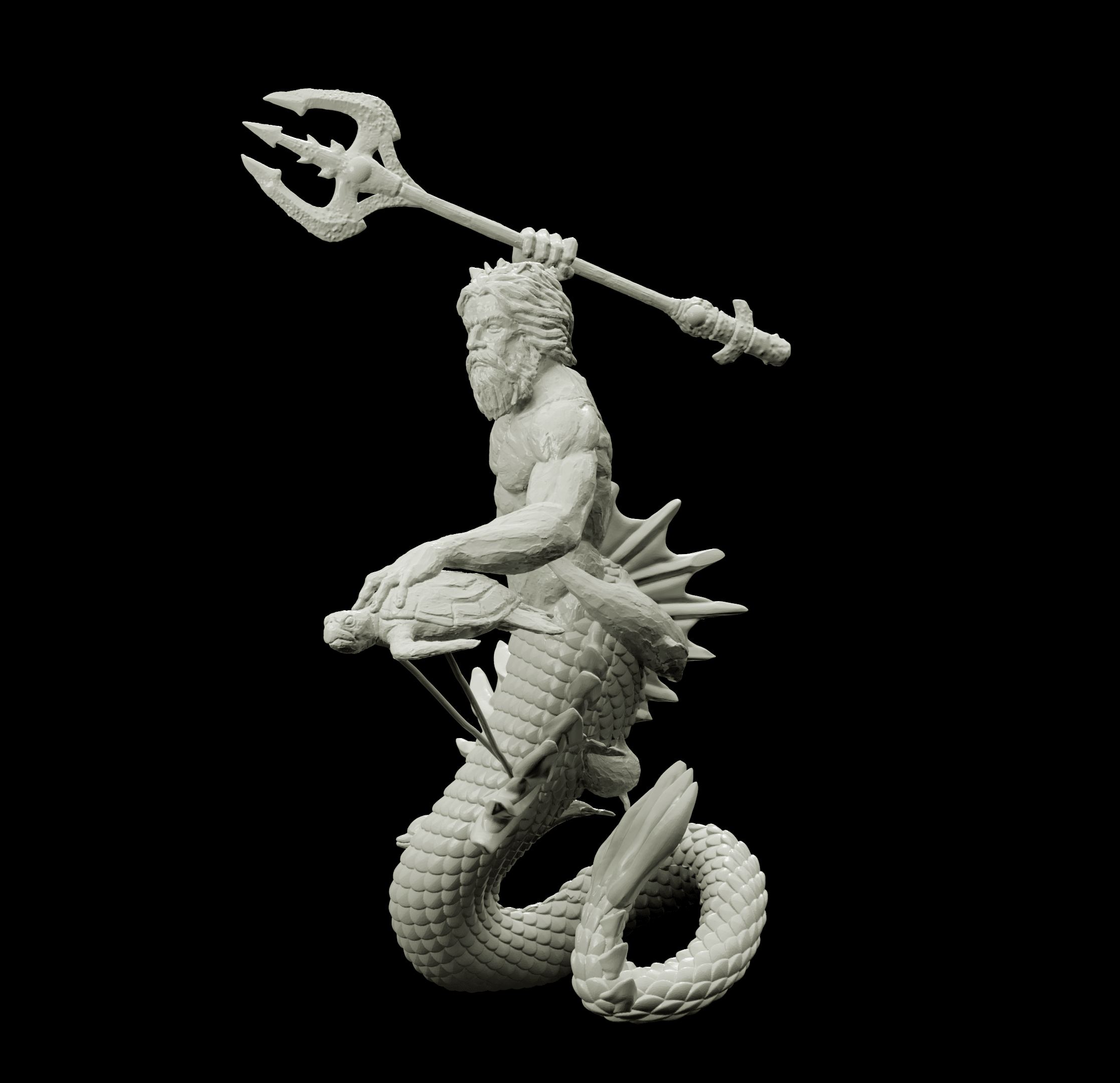 3D Printed Bestiary Vol. 4 Nafarrate - Neptune Merman 32mm Ragnarok D&D