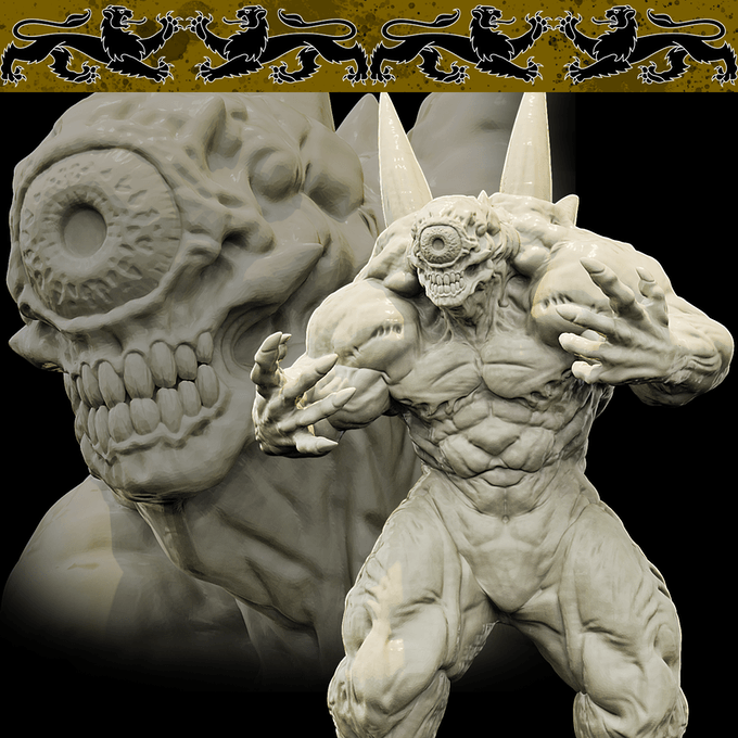 3D Printed Bestiary Vol. 4 Nafarrate - Noventash'Ma Cyclops 32mm Ragnarok D&D