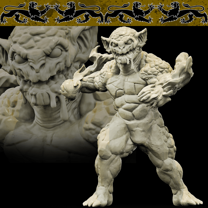 3D Printed Bestiary Vol. 4 Nafarrate - Onyx Elemental 32mm Ragnarok D&D