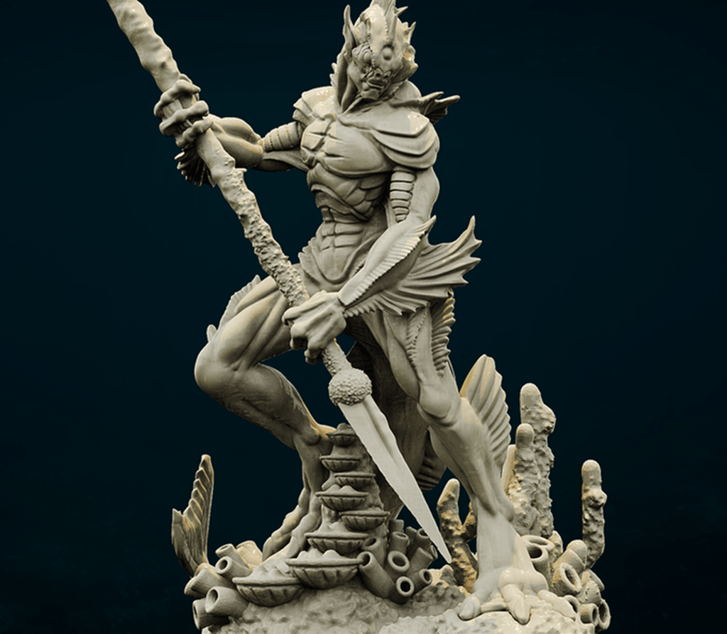 3D Printed Bestiary Vol. 4 Nafarrate - Proteus Merfolk 32mm Ragnarok D&D