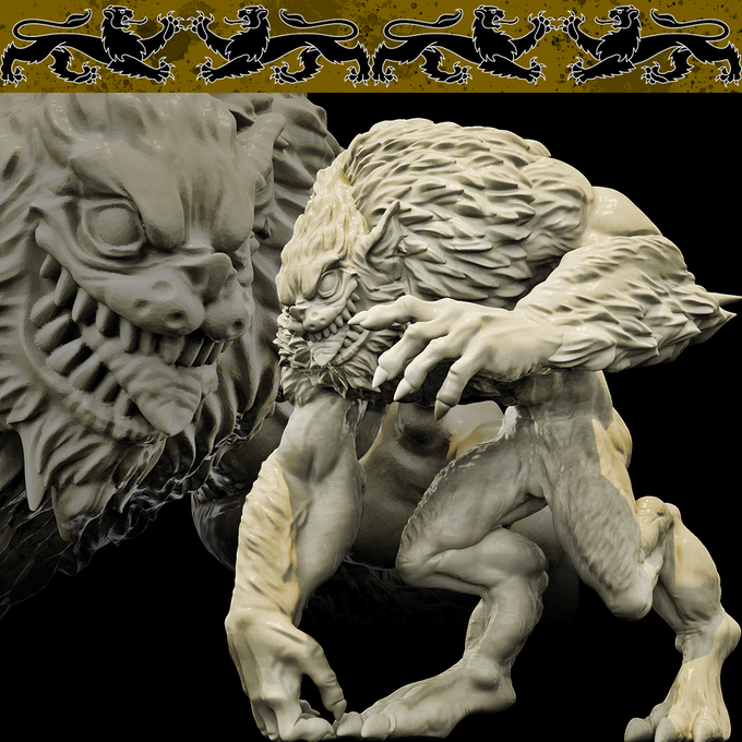 3D Printed Bestiary Vol. 4 Nafarrate - Quathar Fiend 32mm Ragnarok D&D