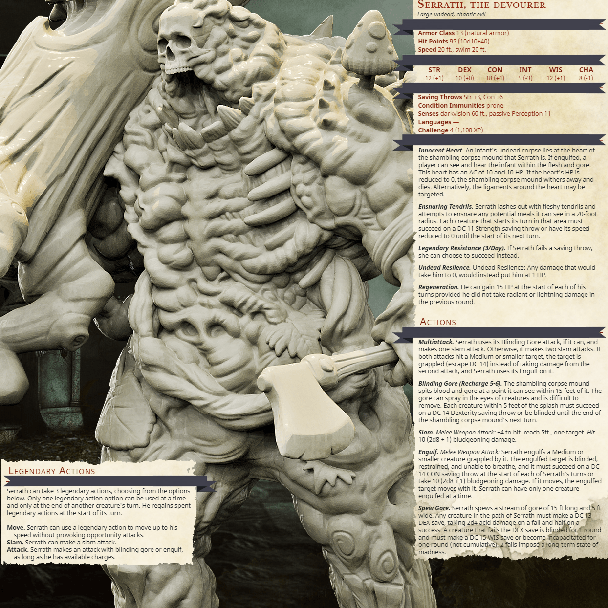 3D Printed Bestiary Vol. 4 Nafarrate - Serrath Shambling Mound 32mm Ragnarok D&D