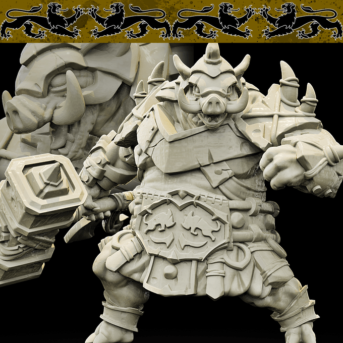 3D Printed Bestiary Vol. 4 Nafarrate - Wereboar 32mm Ragnarok D&D