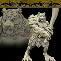 3D Printed Bestiary Vol. 4 Nafarrate - Xbalanque Tiger Warrior 32mm Ragnarok D&D