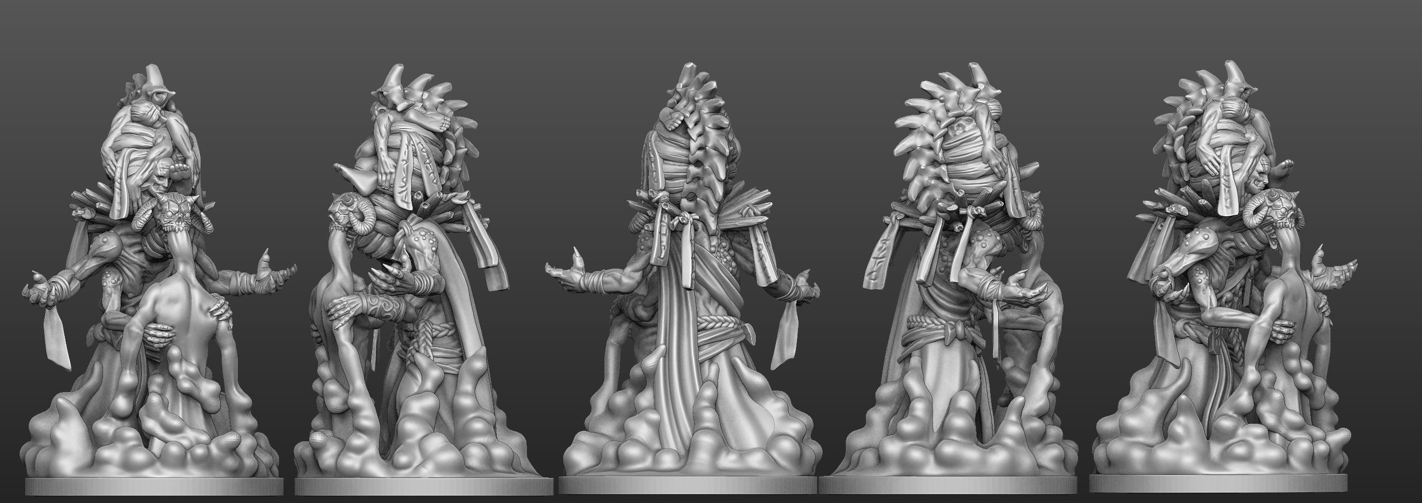 3D Printed Bestiary Vol. 5 Nafarrate - Shinigami 32mm Ragnarok D&D
