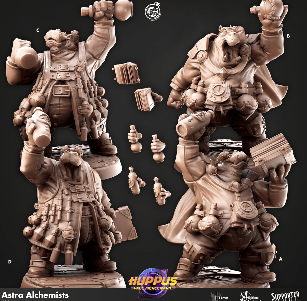 3D Printed Cast n Play 629 Astra Alchemists Huppus, Space Mercenaries Set 28mm 32mm D&D
