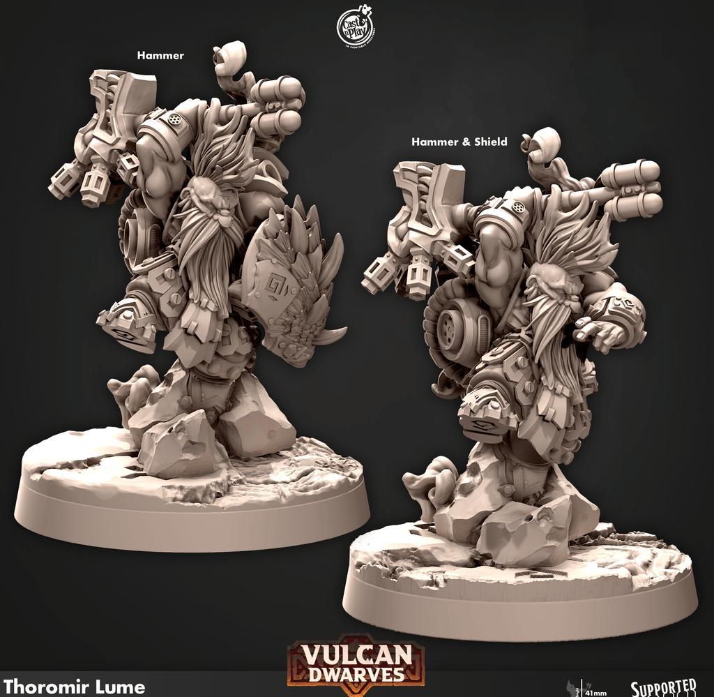 3D Printed Cast n Play 681 Thoromir Lume Vulcan Dwarves Set 28mm 32mm D&D