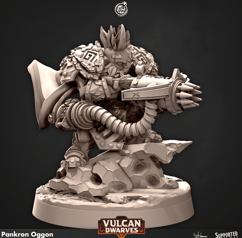 3D Printed Cast n Play 682 Pankron Oggon Vulcan Dwarves Set 28mm 32mm D&D