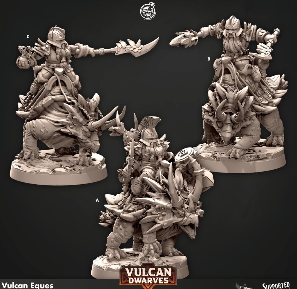 3D Printed Cast n Play 683 Vulcan Eques Vulcan Dwarves Set 28mm 32mm D&D