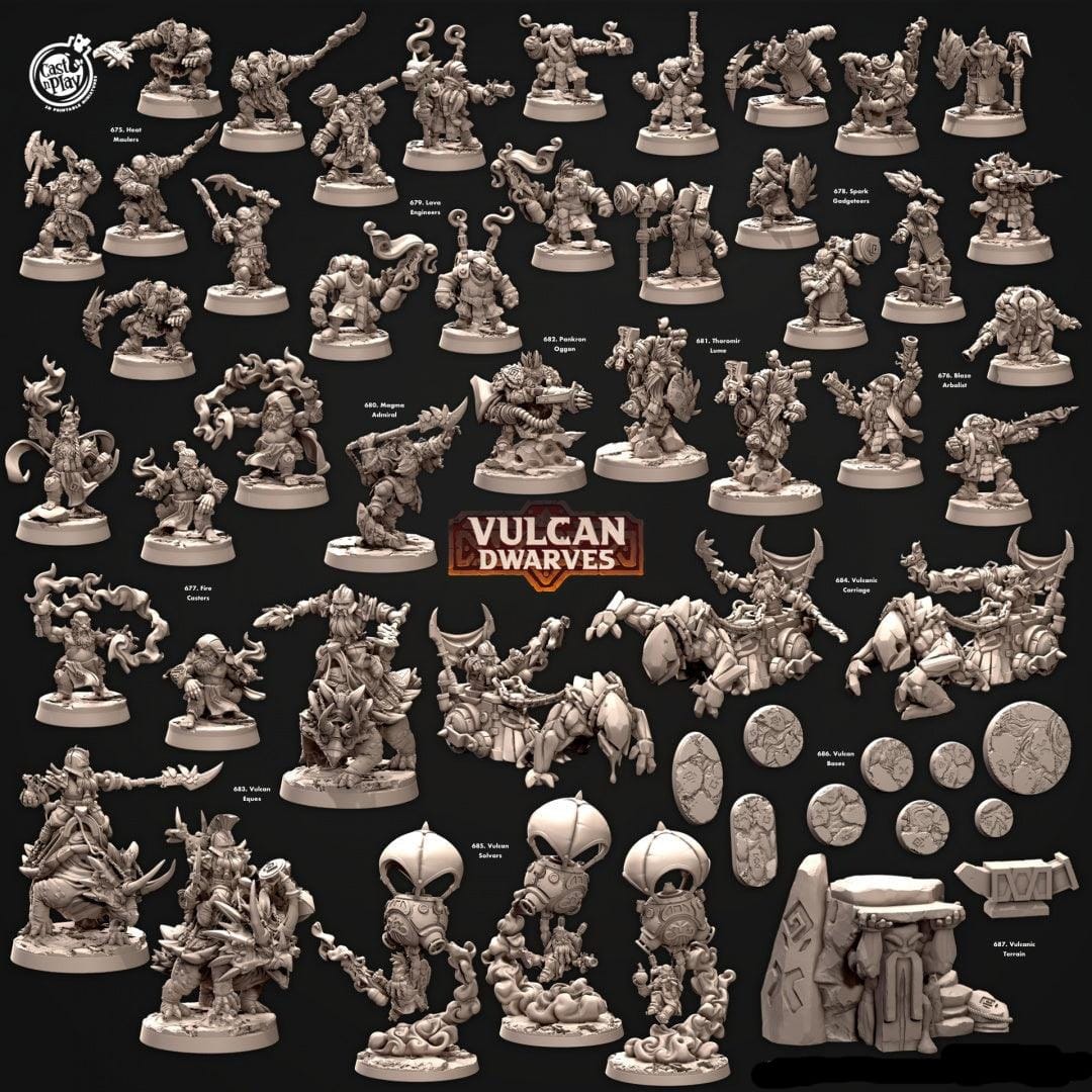3D Printed Cast n Play 685 Vulcan Solvars Vulcan Dwarves Set 28mm 32mm D&D