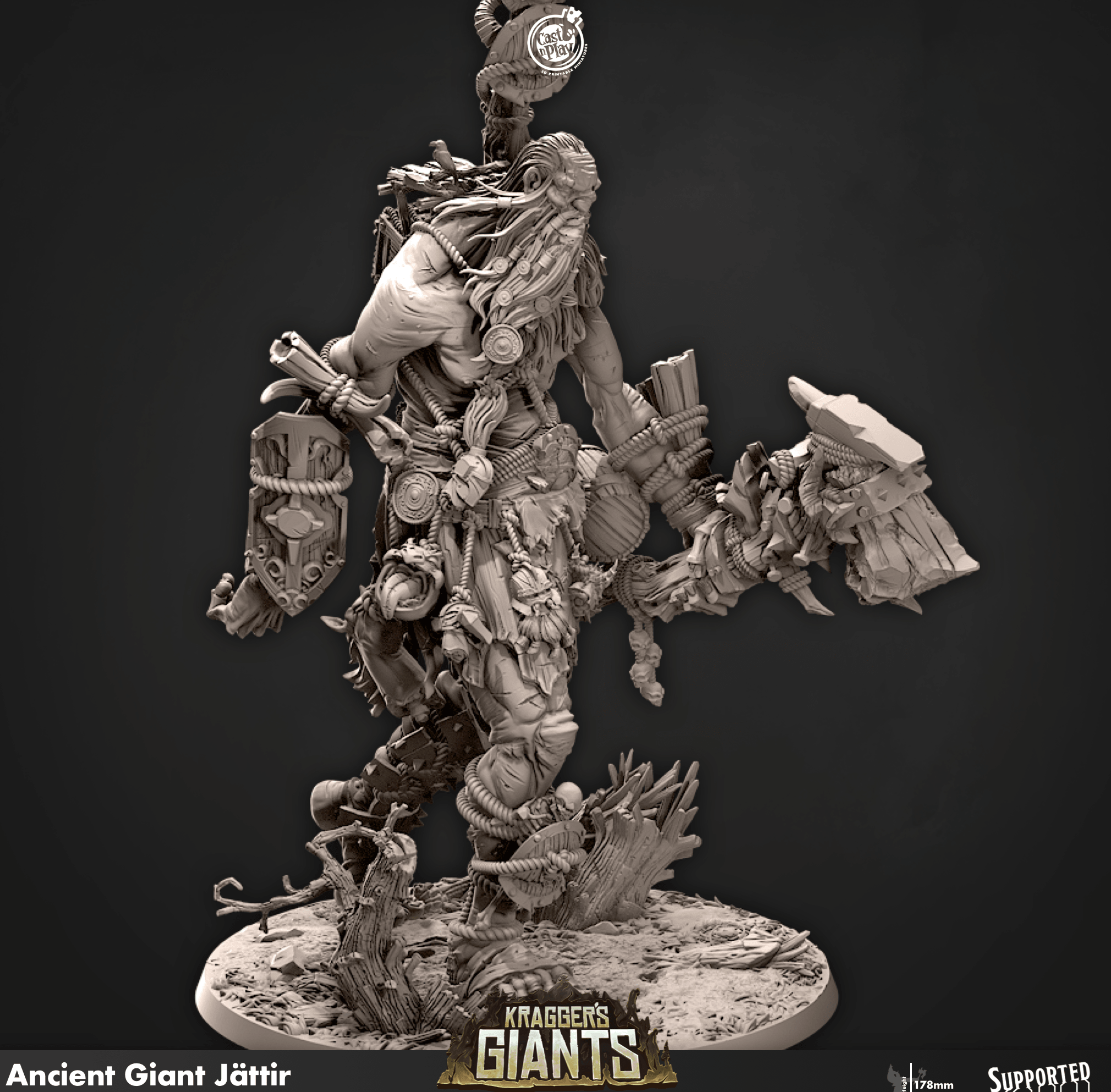 3D Printed Cast n Play 689 Ancient Giant Jattir Kragger's Giants Set 28mm 32mm D&D