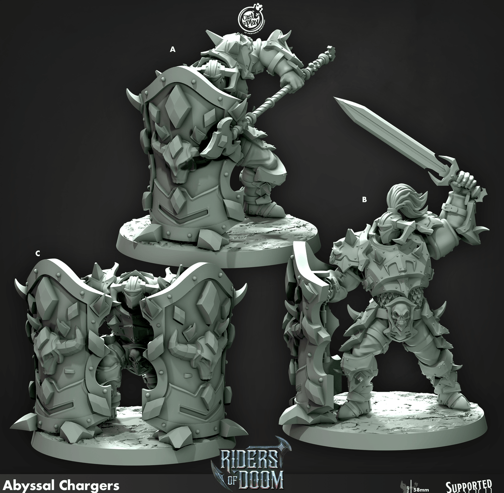 3D Printed Cast n Play Abyssal Chargers Riders of Doom Set 28mm 32mm D&D