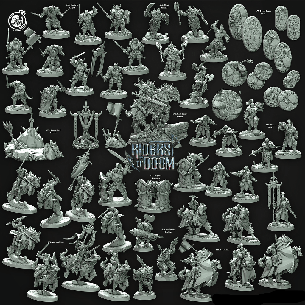 3D Printed Cast n Play Abyssal Chargers Riders of Doom Set 28mm 32mm D&D