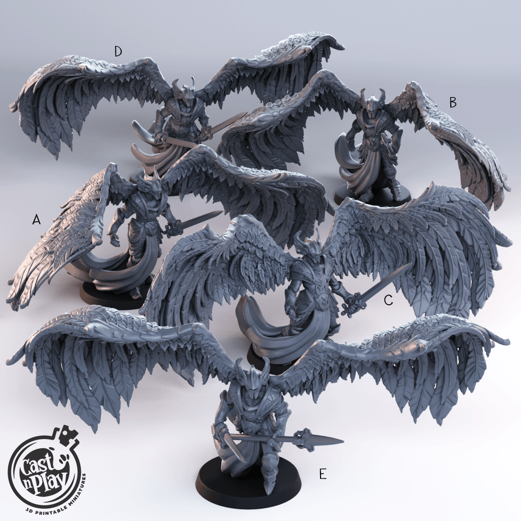 3D Printed Cast n Play Angel Justicar Set 28mm 32mm D&D