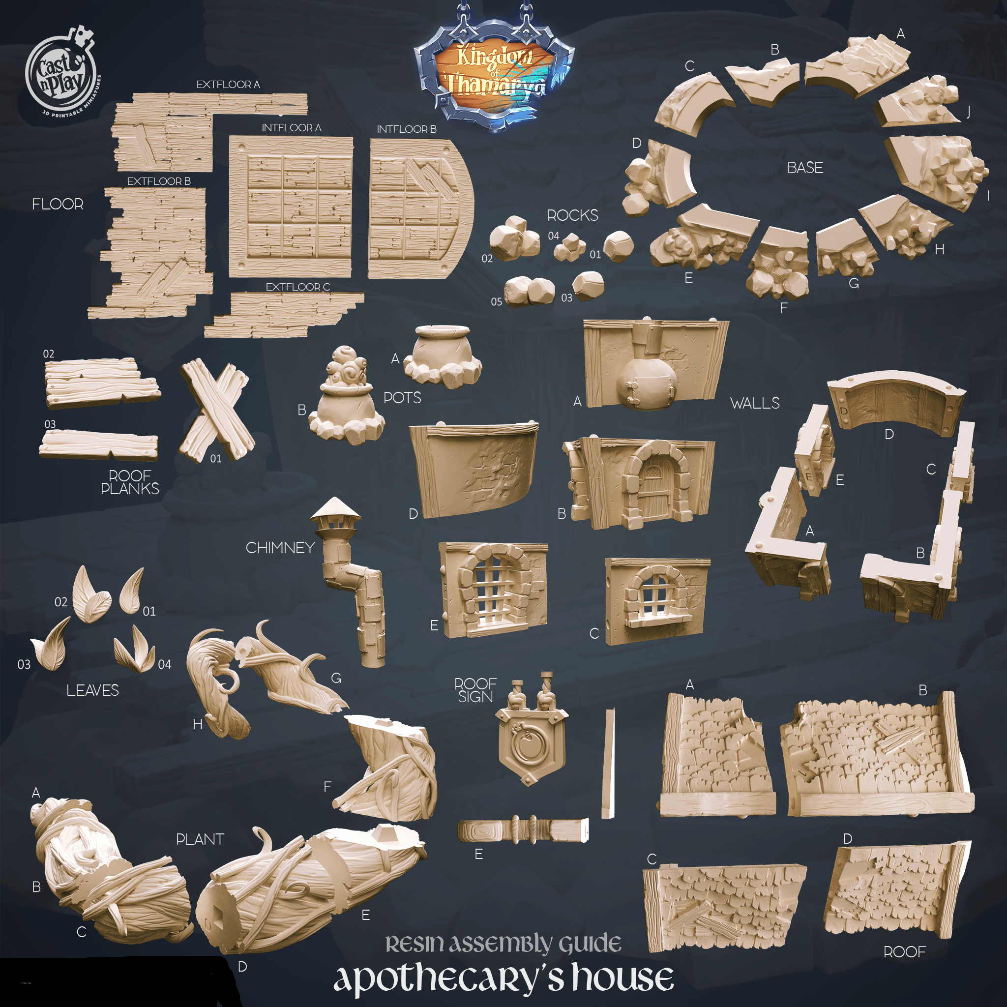 3D Printed Cast n Play Apothecary's House Kingdom Of Thamarya 28mm 32mm D&D