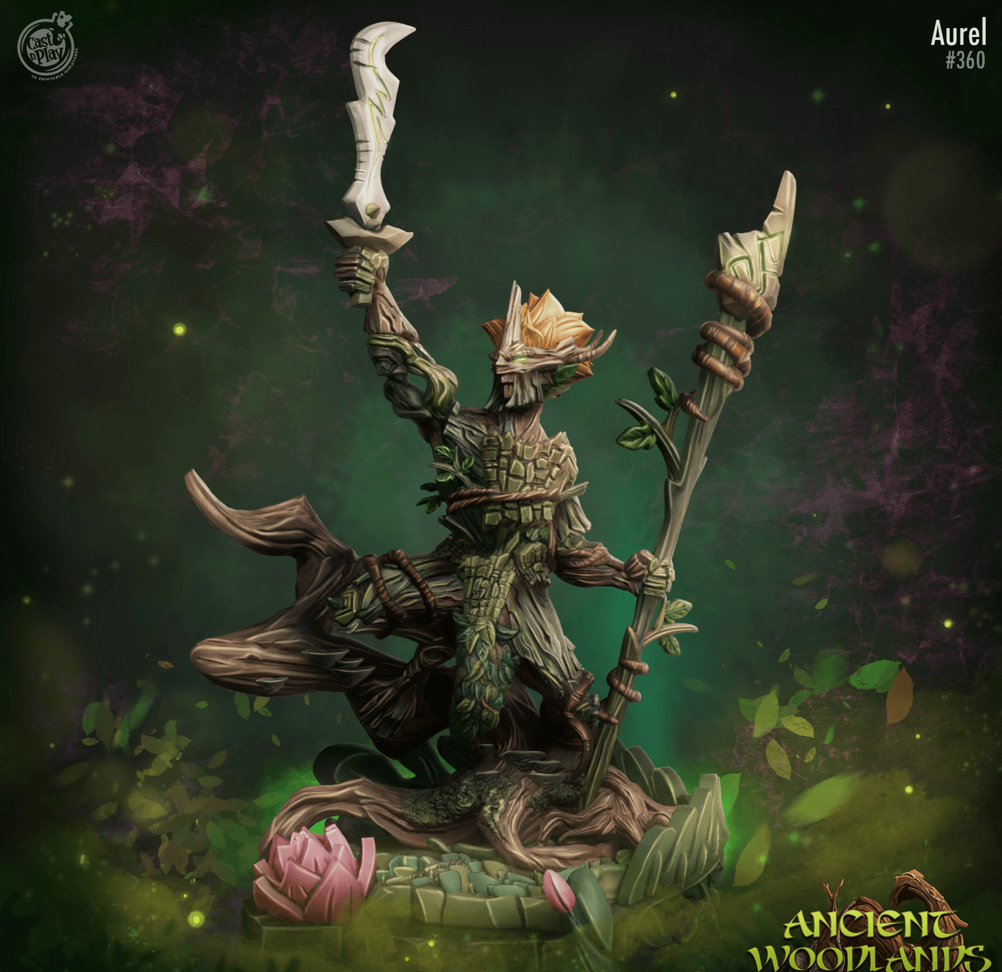 3D Printed Cast n Play Aurel Ancient Woodlands - 28mm 32mm D&D