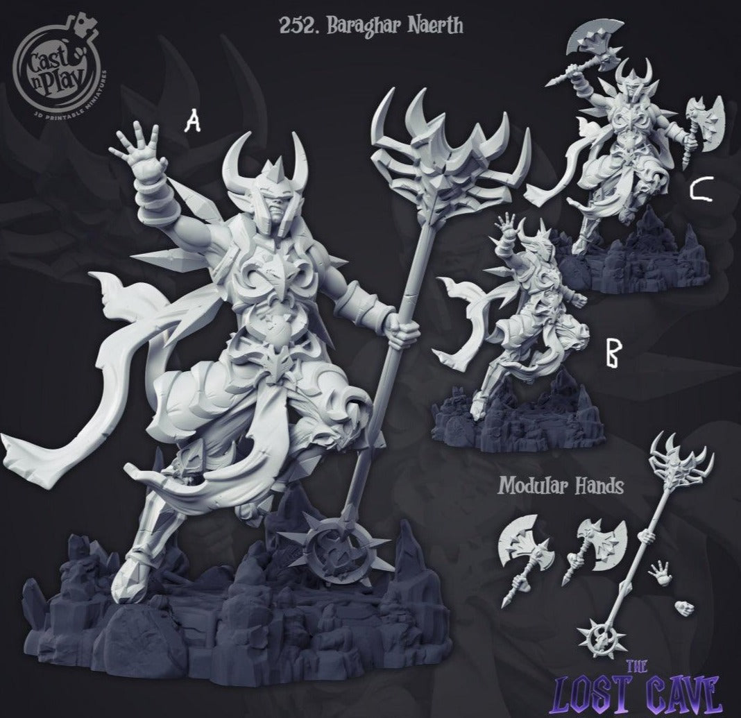 3D Printed Cast n Play Baraghar Naerth 28mm 32mm D&D