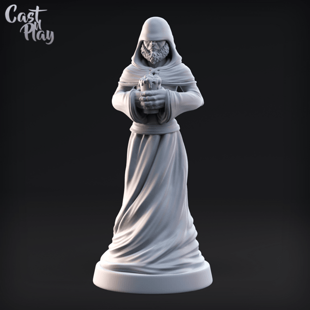 3D Printed Cast n Play Bearded Monk 28mm 32mm D&D