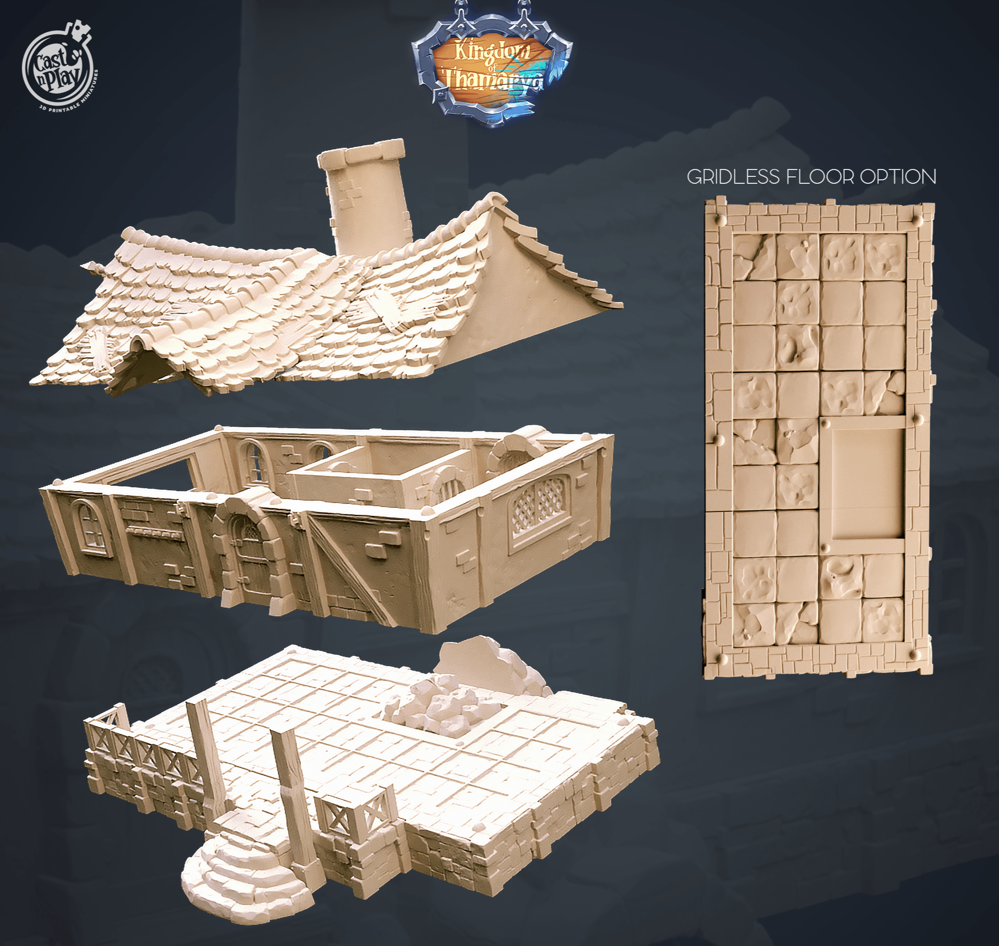 3D Printed Cast n Play Blacksmith's Workshop Kingdom Of Thamarya 28mm 32mm D&D