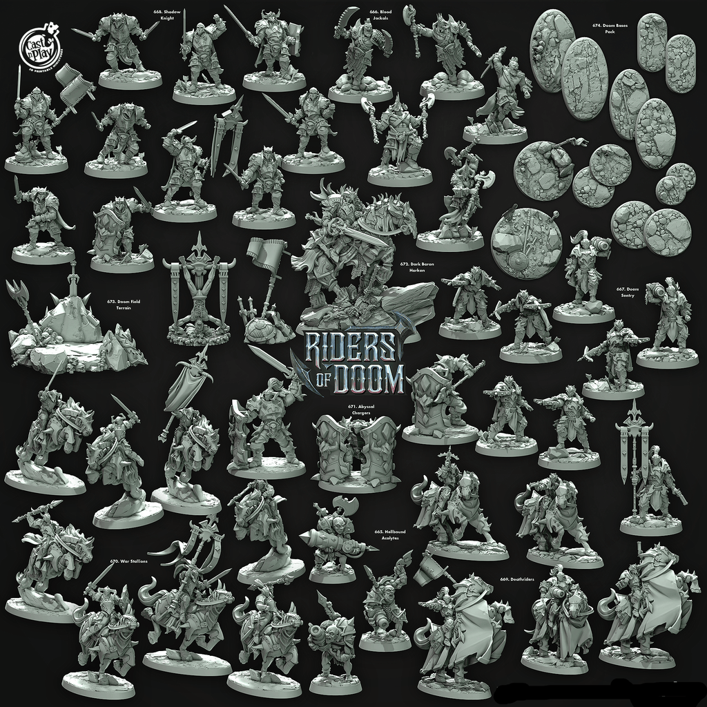 3D Printed Cast n Play Blood Jackals Riders of Doom Set 28mm 32mm D&D