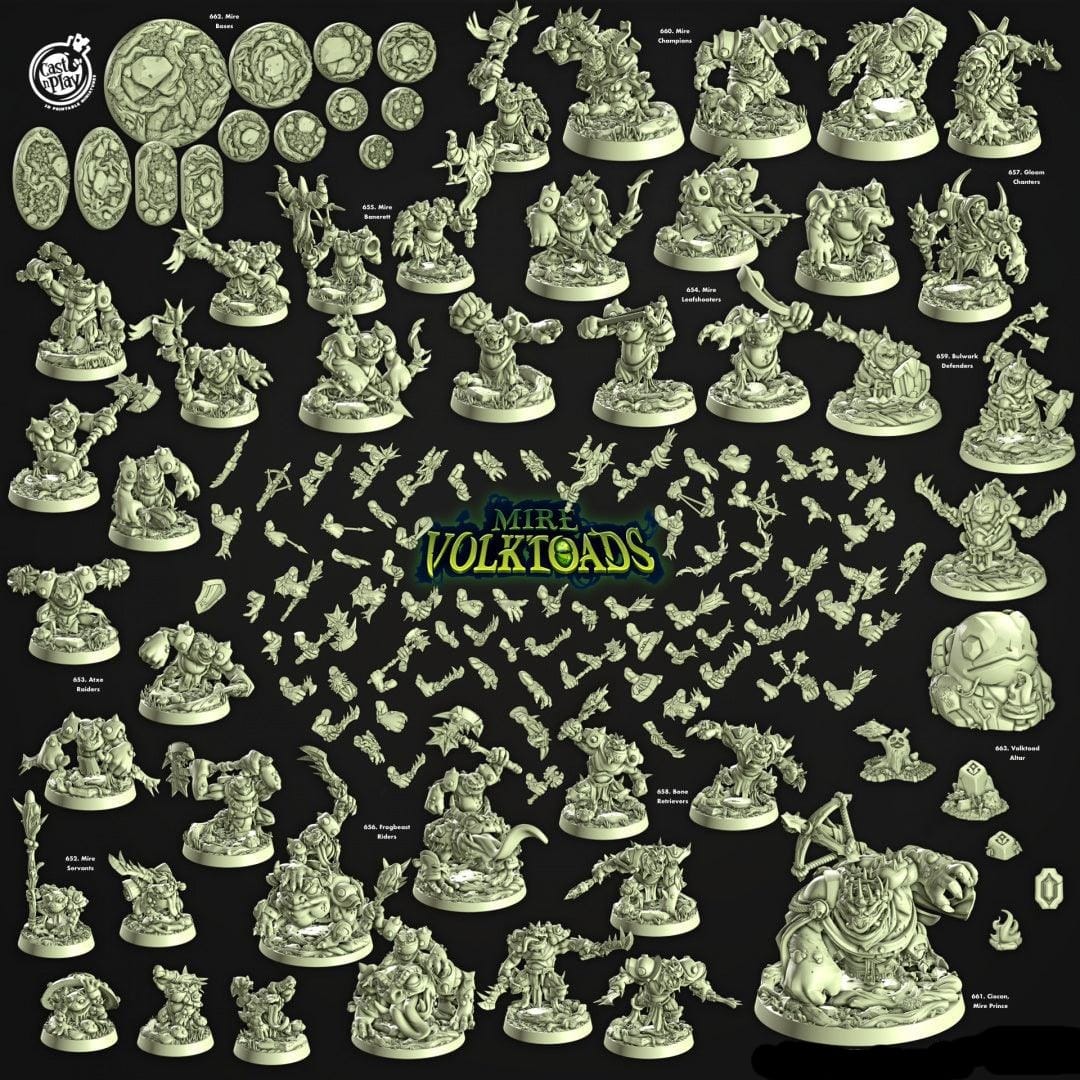 3D Printed Cast n Play Bone Retrievers Mire Volktoads Set 28mm 32mm D&D