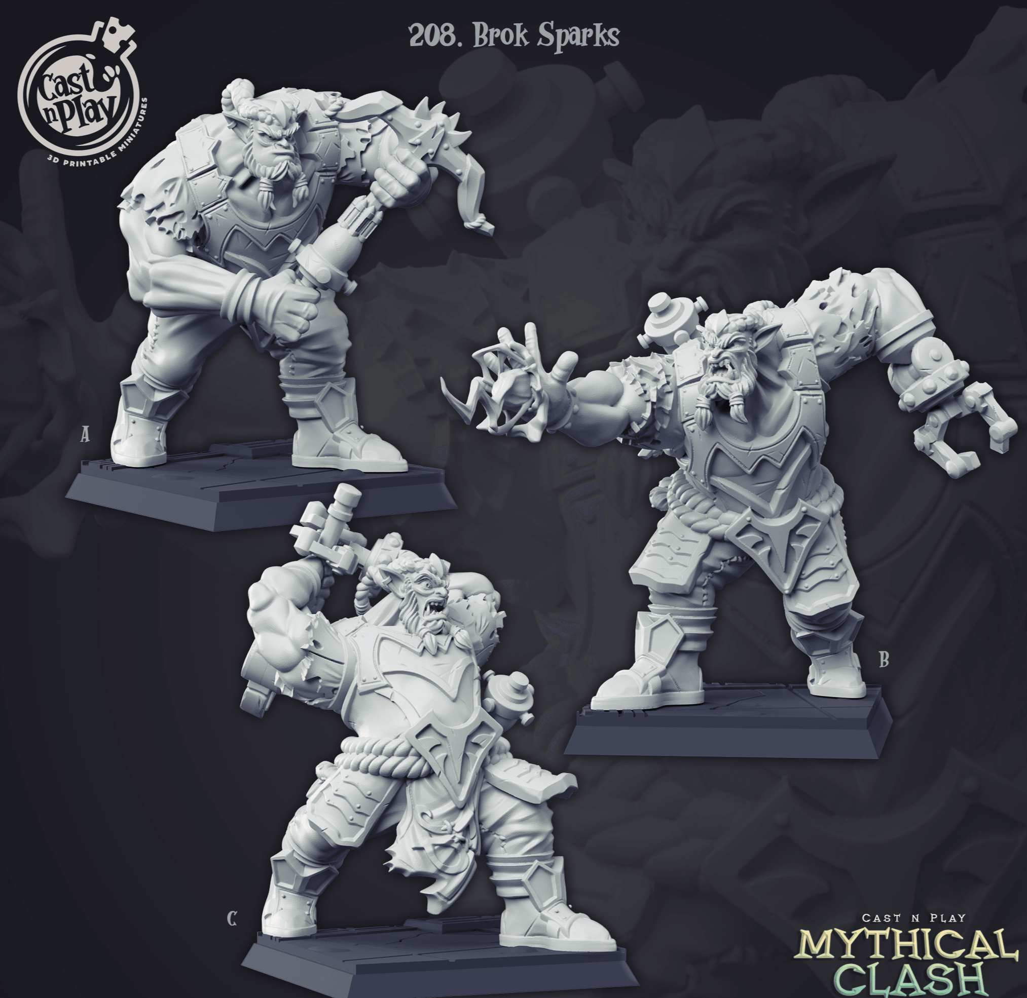 3D Printed Cast n Play Brok Sparks Mythical Clash 28mm 32mm D&D