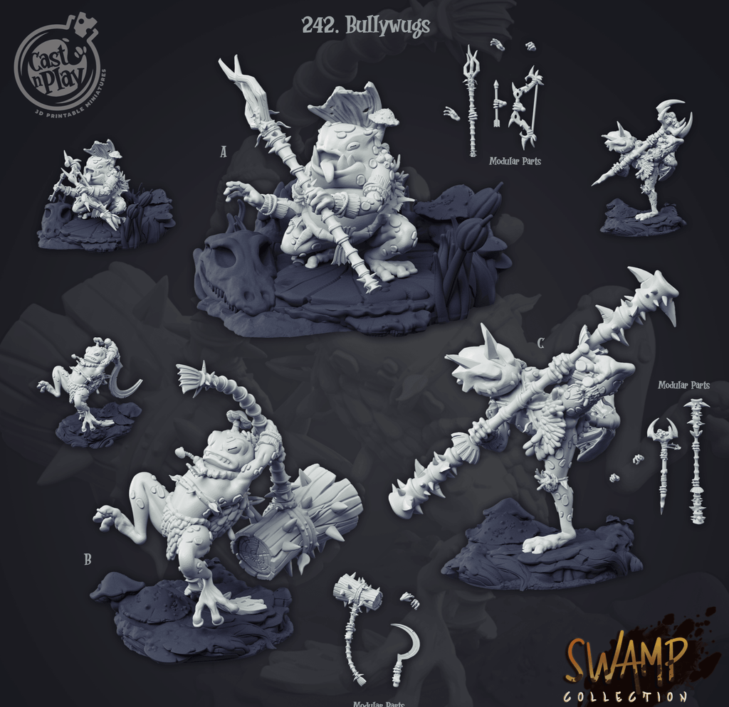 3D Printed Cast n Play Bullywugs Swamp Collection 28mm 32mm D&D