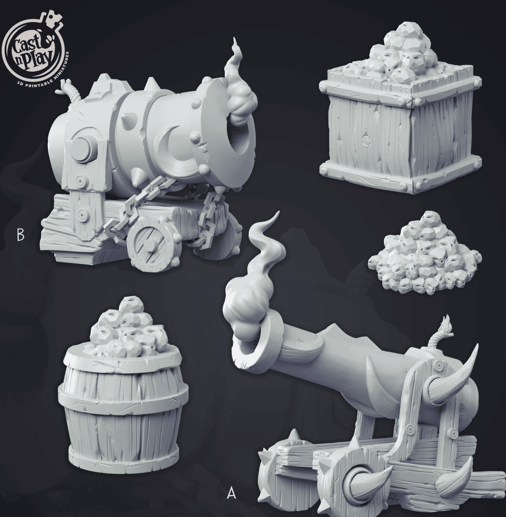 3D Printed Cast n Play - Canon Props 28mm 32mm D&D