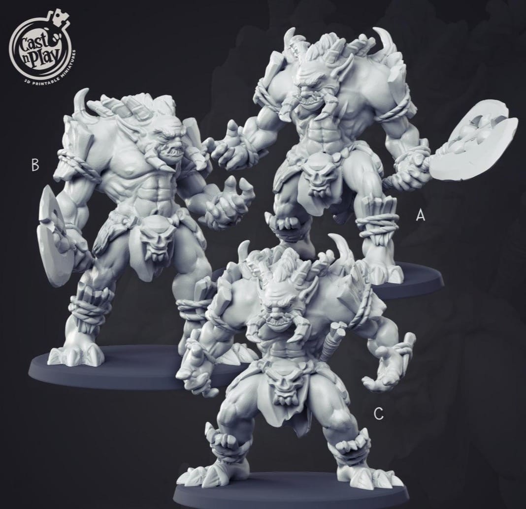 3D Printed Cast n Play Chaos Trolls Set 28mm 32mm D&D