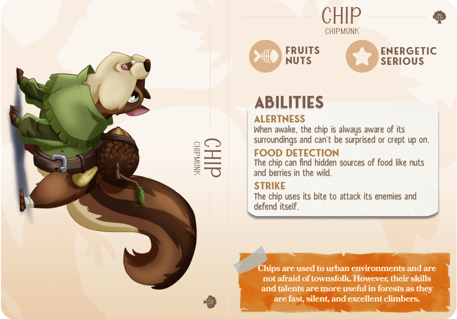 3D Printed Cast n Play Chip - Chipmunk Companions 28mm 32mm D&D