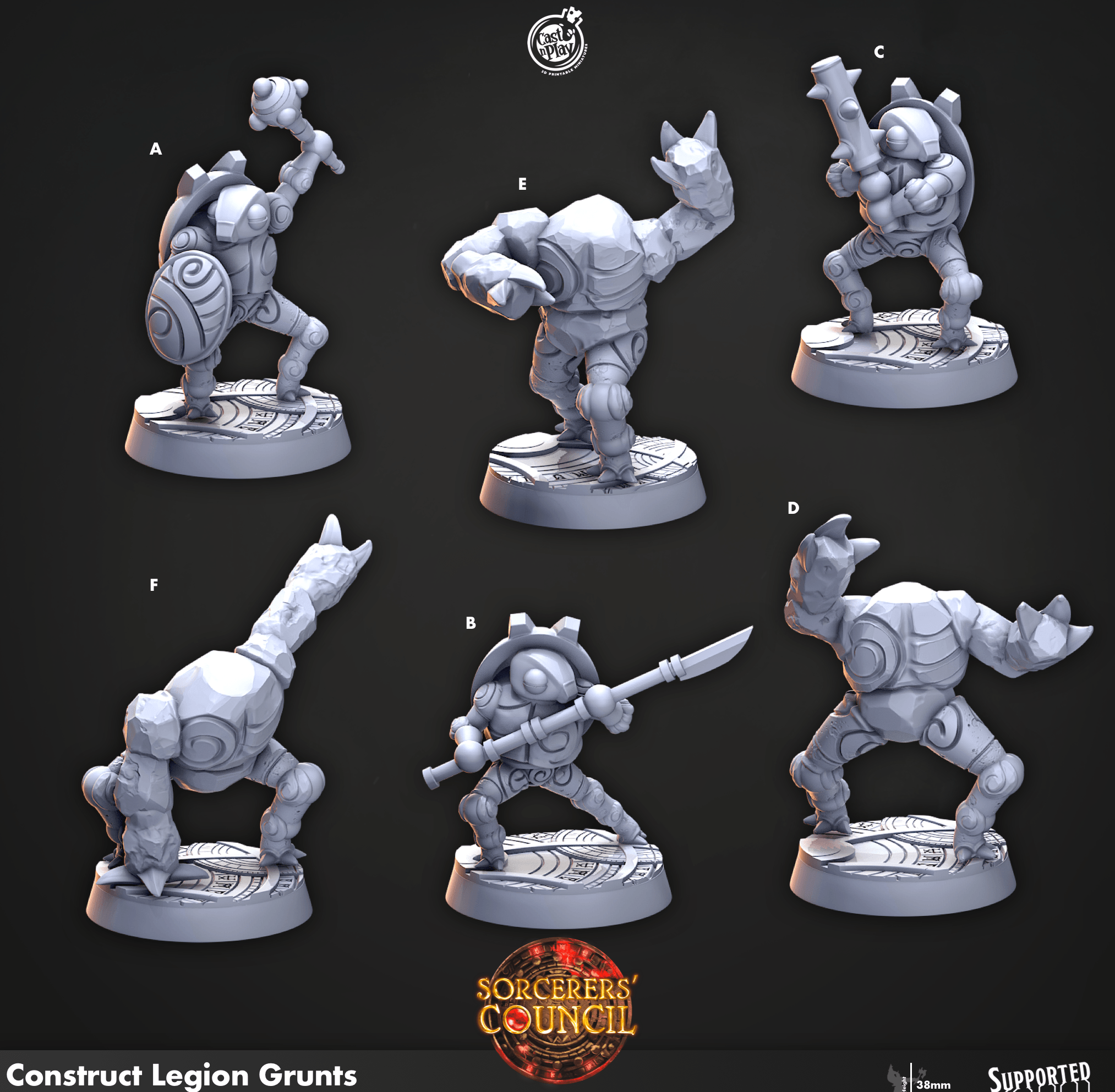 3D Printed Cast n Play Construct Legion Grunts Sorcerers Council 28mm 32mm D&D