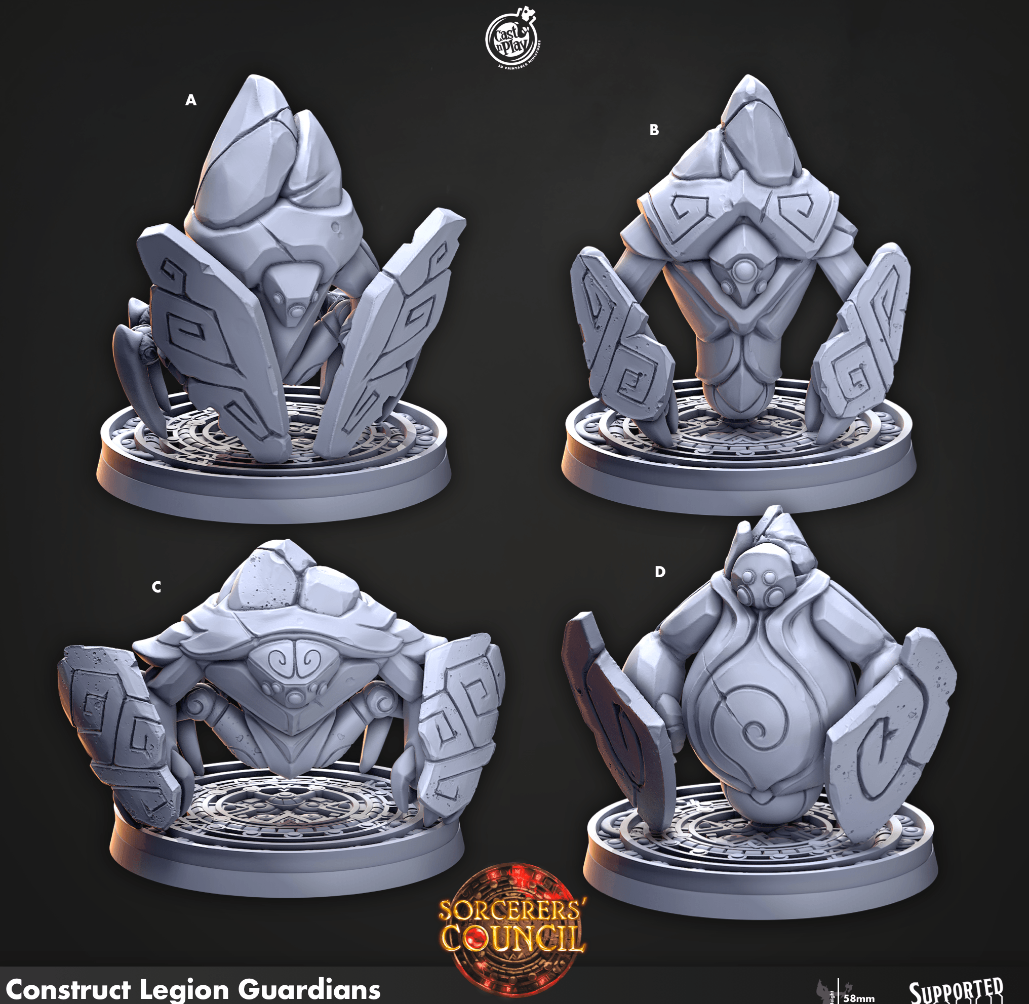 3D Printed Cast n Play Construct Legion Guardians Sorcerers Council 28mm 32mm D&D