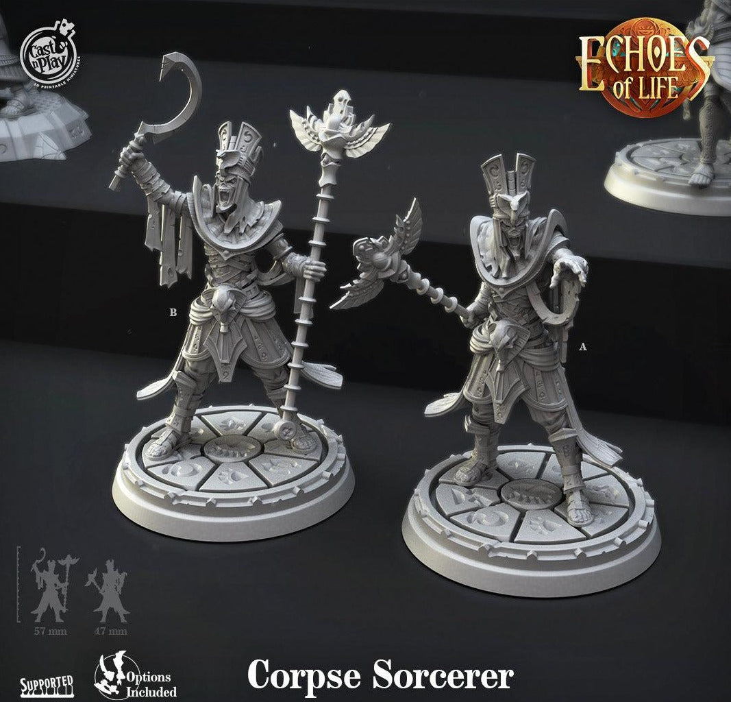 3D Printed Cast n Play Corpse Sorcerer 28mm 32mm D&D