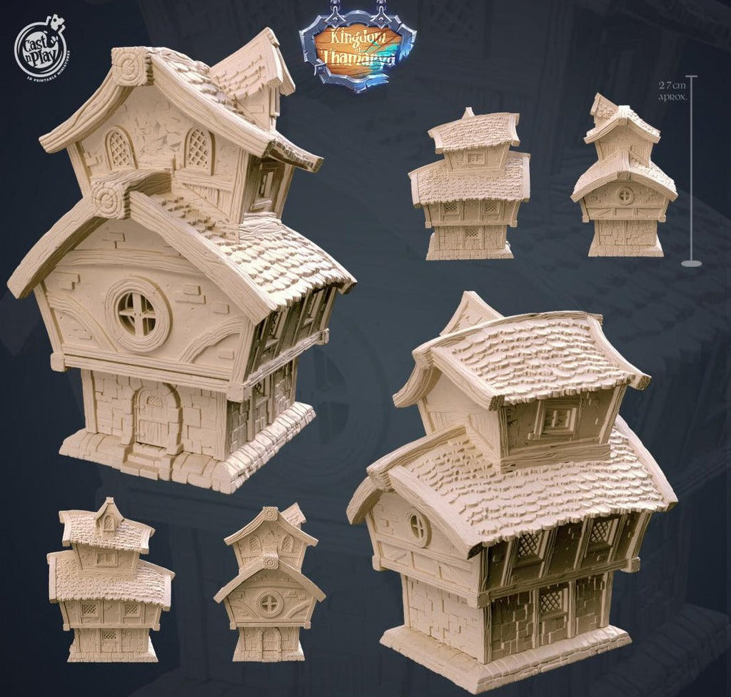 3D Printed Cast n Play Cottage Small Medival House Thamarya 28mm 32mm D&D