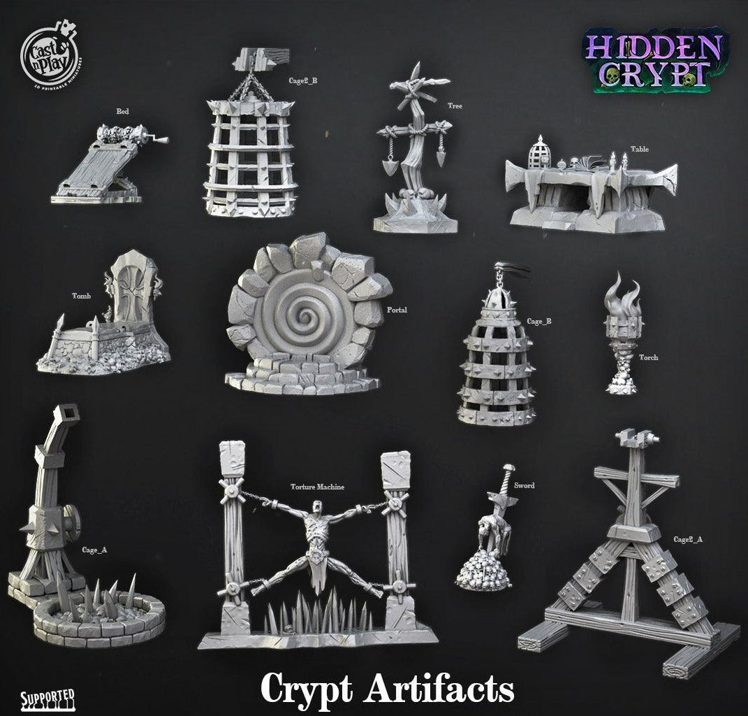3D Printed Cast n Play Crypt Artifacts Torture Devices 28mm 32mm D&D
