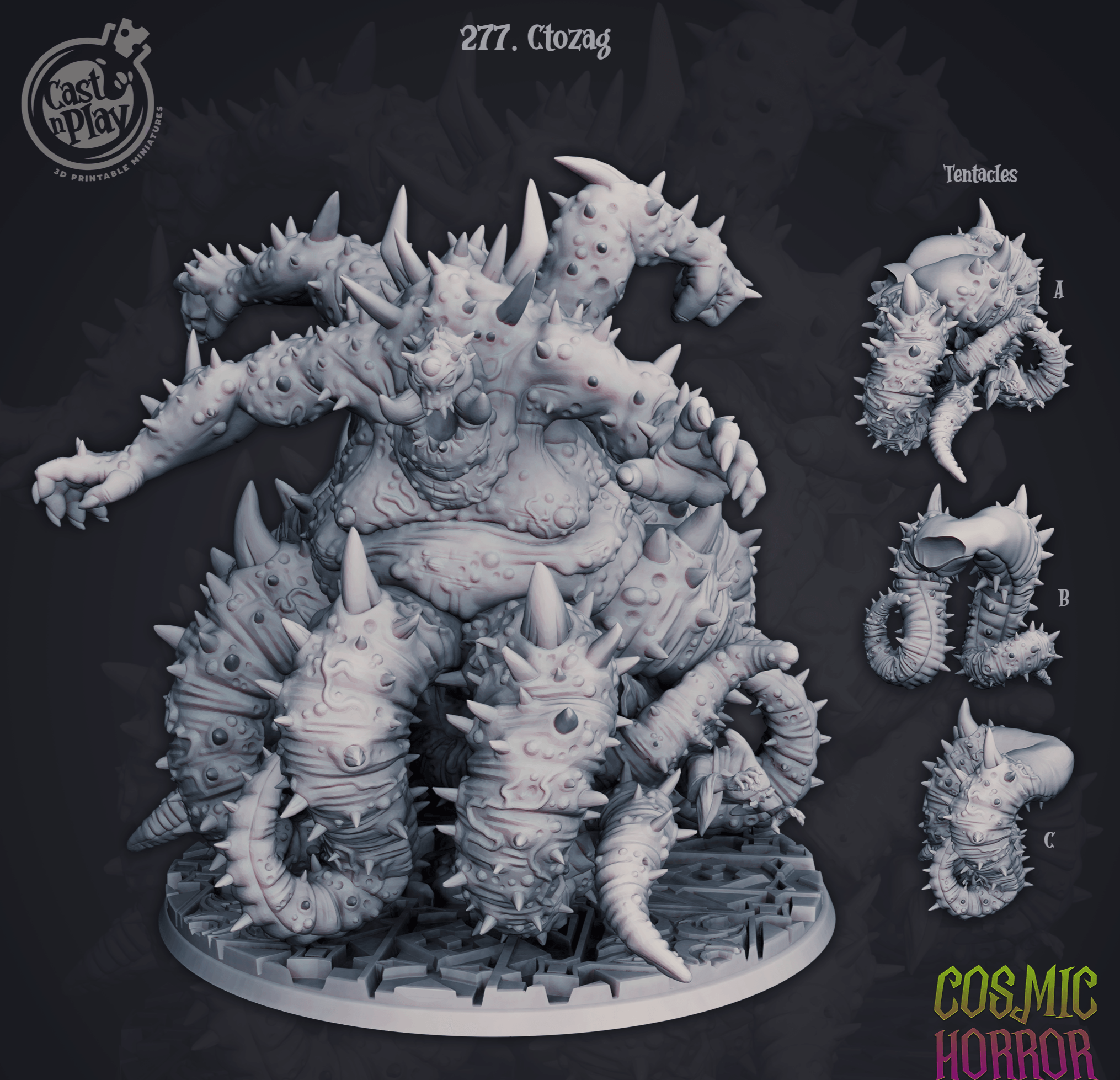 3D Printed Cast n Play Ctozag Cosmic Horrors 28mm 32mm D&D