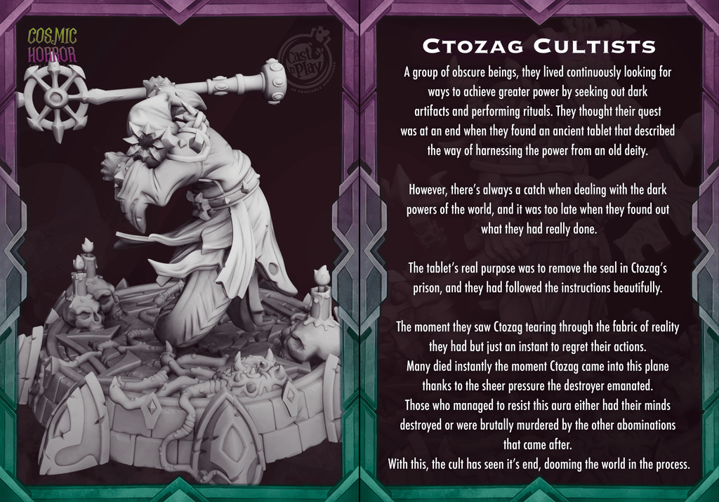 3D Printed Cast n Play Ctozag Minions Cosmic Horrors 28mm 32mm D&D