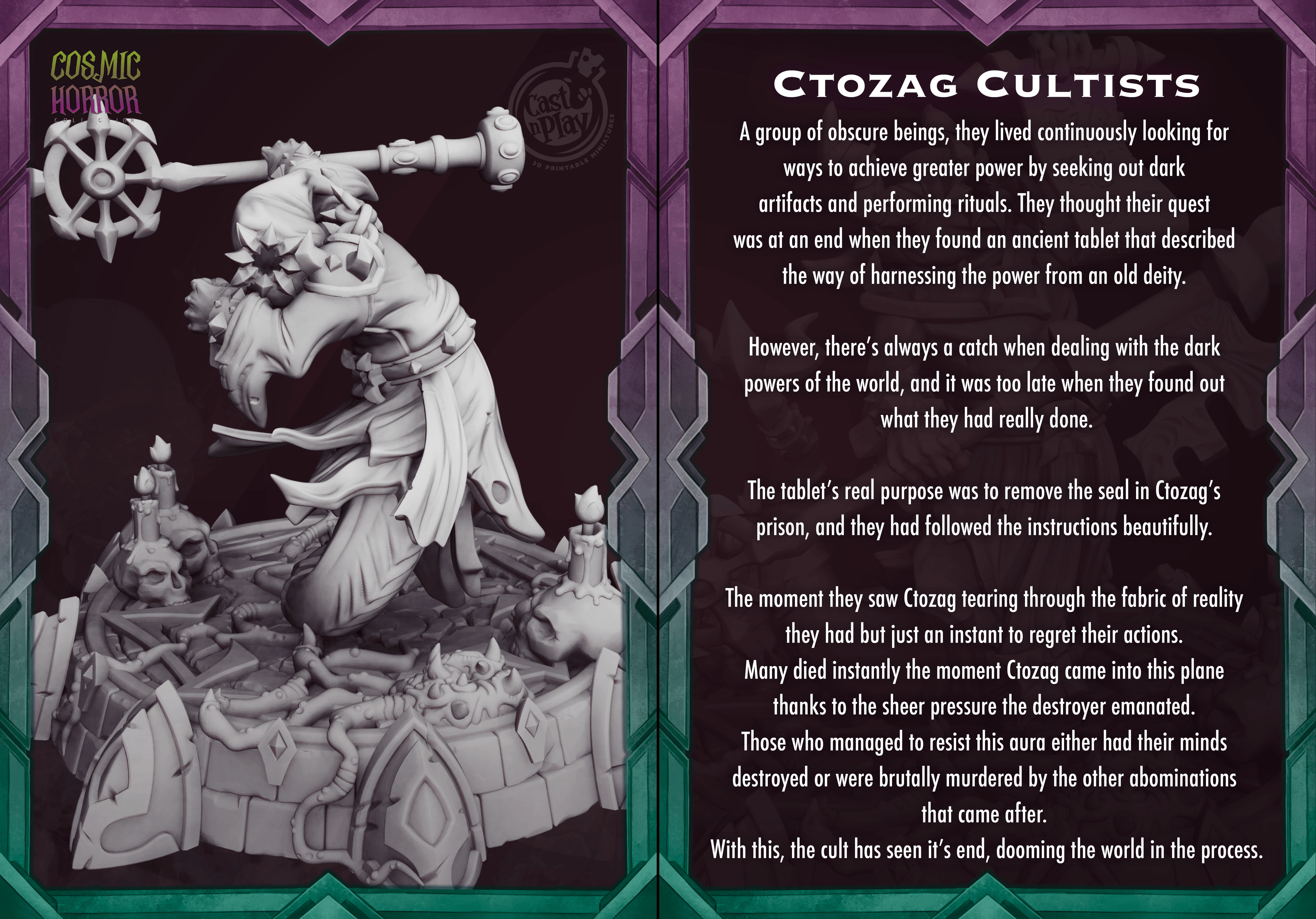 3D Printed Cast n Play Ctozag Minions Cosmic Horrors 28mm 32mm D&D